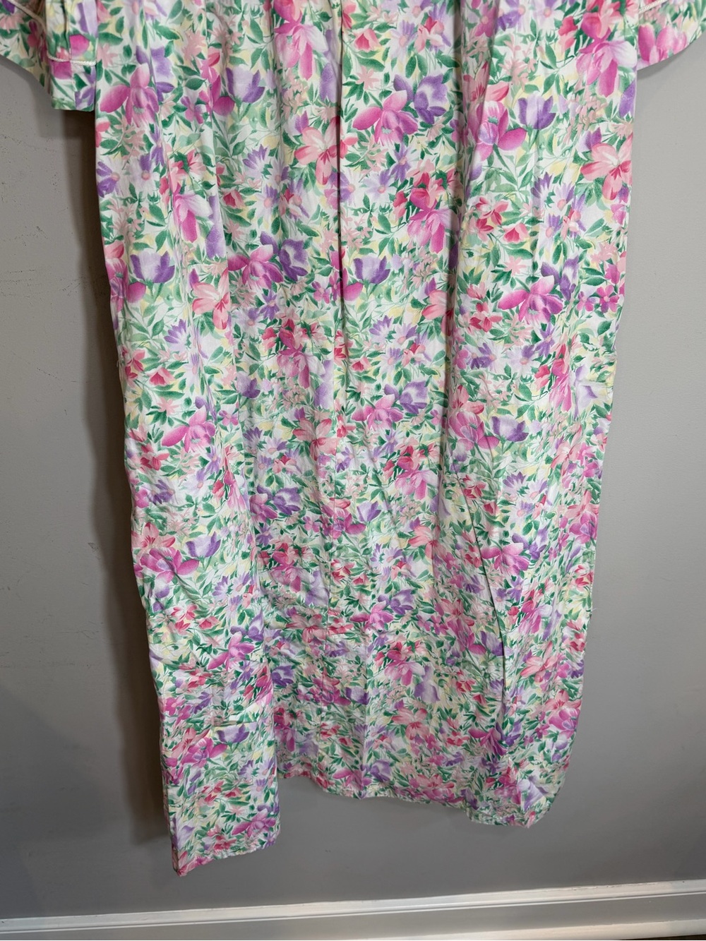Vintage Carlton Hall 100% cotton floral house coat robe made in USA size large - Picture 3 of 7